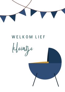 Felicitatiekaart geboorte blauwe wieg