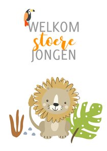 Felicitatiekaart geboorte - leeuw jongen