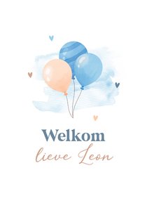 Felicitatiekaart geboorte met schattige ballonnen