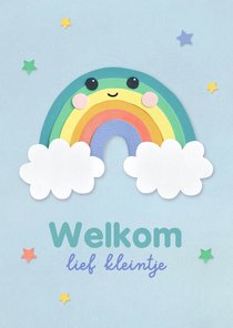 Felicitatiekaart geboorte regenboog jongen