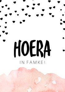 Felicitatiekaart 'Hoera in famke!'