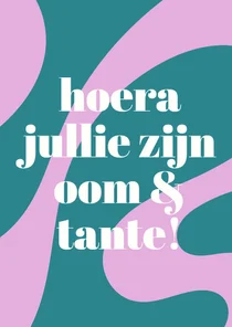 Felicitatiekaart hoera oom en tante kleurrijk modern