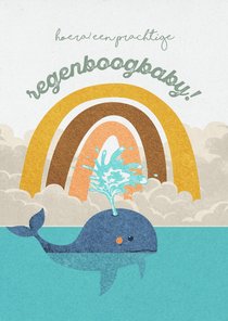 Felicitatiekaart hoera zwanger van een regenboogbaby