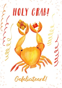 Felicitatiekaart 'Holy crab!'