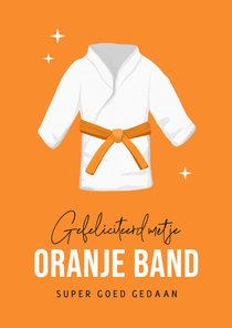 Felicitatiekaart judo oranje band sport prestatie