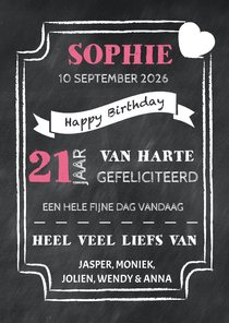 Felicitatiekaart krijtbord - DH