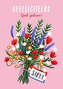 Felicitatiekaart met Hollands boeket