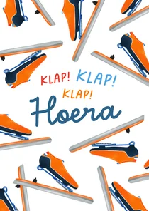 Felicitatiekaart met klapschaatsen