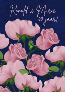 Felicitatiekaart met rozen voor jubileum
