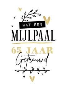 Felicitatiekaart mijlpaal trouwdag huwelijksjubileum hartjes