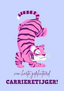 Felicitatiekaart nieuwe baan carrieretijger
