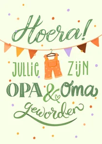 Felicitatiekaart nieuwe opa en oma