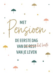 Felicitatiekaart pensioen met parasol