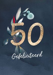 Felicitatiekaart voor 50 jaar gouden huwelijk