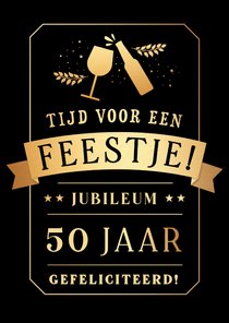 Felicitatiekaart voor een jubileum - met bier en wijn 