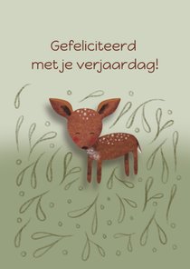 Felicitatiekaart voor een kind met een hertje