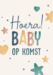 Felicitatiekaart zwanger met kleurrijke tekst