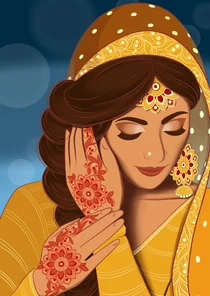 Felicitatiekaartje hennafeest en bruiloft