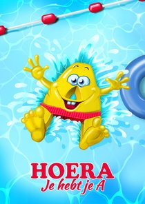 Felicitatiekaartje hoera je hebt je A