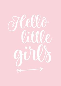 Felicitatiekaartje tweeling hello little girls