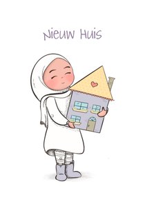 Felicitatiekaartje verhuisd met hijabi
