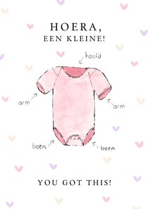 Felicitatiekaartje voor de geboorte of komst van een meisje