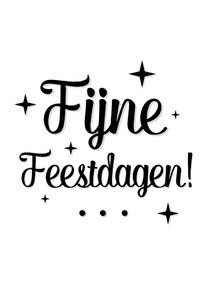 Fijne feestdagen letters wit 