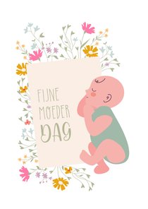 Fijne Moederdagkaart met slapende baby