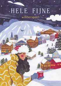 Fijne vakantie vrouw op wintersport berglandschap Courchevel
