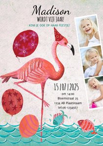 Flamingo Zomer Zwem Feestje