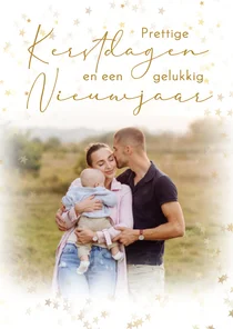 Foto- kerstkaart en nieuwjaar eigen foto sterren