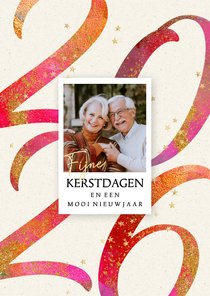 Foto kerstkaart geschreven 2026 rood