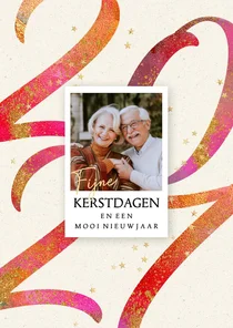 Foto kerstkaart geschreven 2027 rood