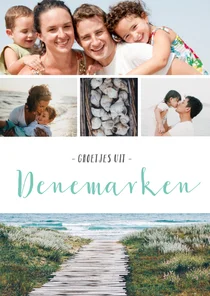 Foto vakantie ansichtkaart met 4 foto's en tekst