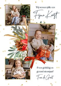 Fotocollage kerst en nieuwjaar botanisch sterren goud