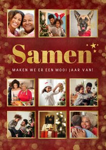 Fotocollage kerstkaart - Samen naar een mooi jaar