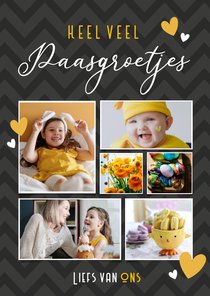 Fotocollage paaskaart - paasgroetjes met 6 eigen foto's