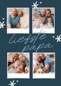 Fotocollage vaderdag blauw liefste papa bloemetjes