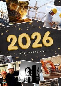 Fotocollage zakelijke kerstkaart jaartal 2026