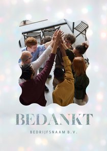 Fotokaart bedankt met bokeh effect