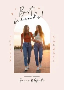 Fotokaart best friends besties forever foto hartjes