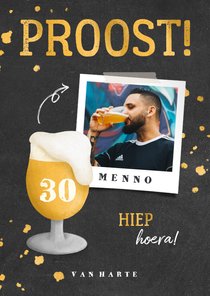 Fotokaart bierglas met foto en leeftijd