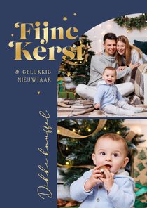 Fotokaart boog fijne kerst goud sterretjes