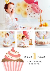 Fotokaart cupcake cake smash fotocollage