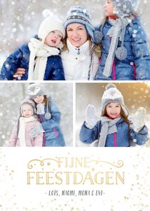 fotokaart fotocollage kerst met 3 foto's en confetti