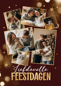 Fotokaart kerst fijne feestdagen fotocollage sprankelend