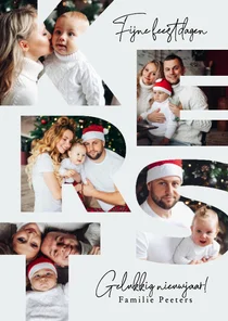 Fotokaart KERST letters fotocollage feestdagen nieuwjaar