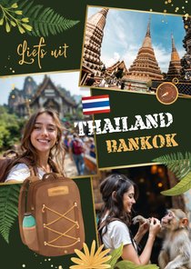 Fotokaart liefs uit Thailand Bankok backpack fotokaart