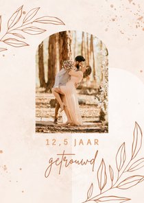 Fotokaart met felicitatie trouwdag jubileum koper