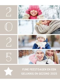 Fotokaart met foto's, ster en jaartal